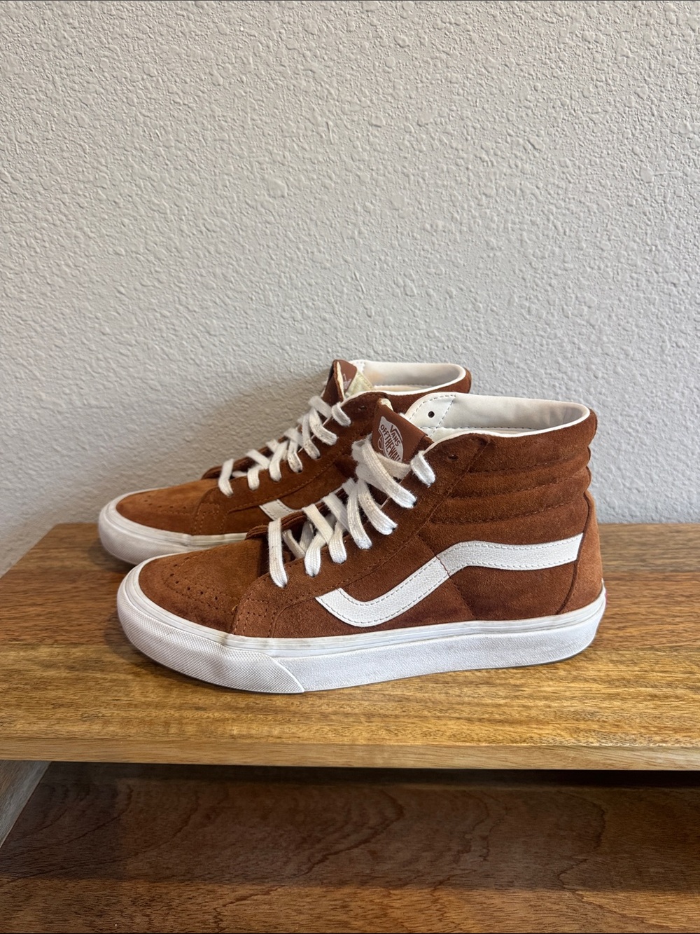 Vans Men's High-Top Skate Sneakers - Brown and White
